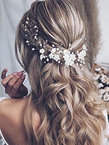 Braut haar schmuck blume - blume, perle