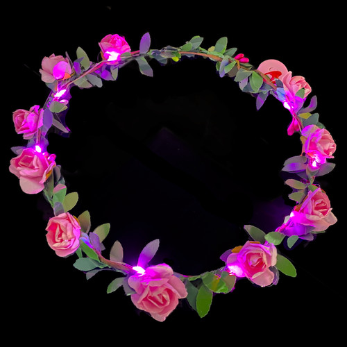 Led blumen haarkranz - led,