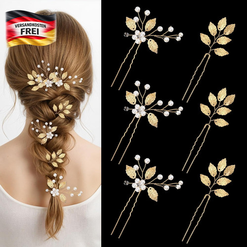 Braut haarnadeln set gold - haarnadeln,